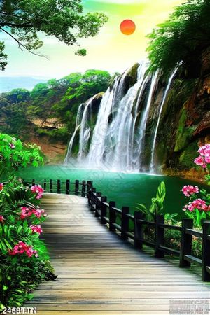 Tranh in uv phong cảnh thác