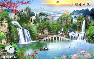 Tảnh in uv thư pháp phong cảnh sơn thủy
