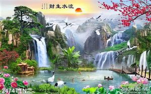 Tranh psd thư pháp sơn thủy hữu tình đẹp