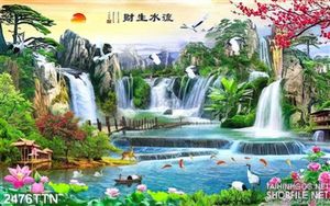 Tranh in uv phong thủy mùa xuân đẹp