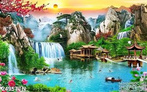 Tranh in 3D phong cảnh nghệ thuật mùa xuân