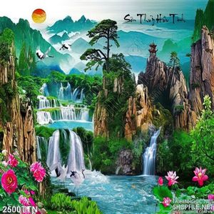 Tranh in 3D sơn thủy hữu tình nghệ thuật mới nhất