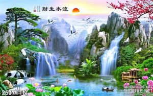 Tranh sơn thủy phong cảnh mùa xuân hữu tình mới nhất psd