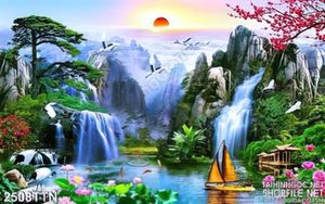 Tranh decor phong cảnh mùa xuân đẹp nhất psd