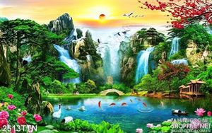 Tranh in uv thác nước nghệ thuật