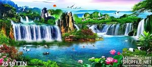 Tranh in uv thác phong thủy nghệ thuật đẹp