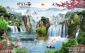 Tranh thư pháp sơn thủy hữu tình decor