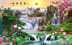 Tranh hoa đào và sơn thủy in 3D