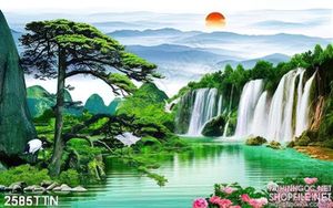 Tranh sơn thủy hữu tình in 3d mới