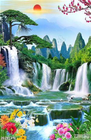 Tranh psd thác nước mới nhất