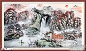 Tranh thác nước sơn thủy