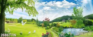 Tranh đồng cỏ thiên nhiên đẹp