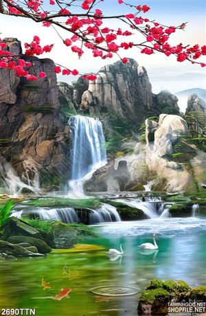 Tranh phong thủy thác nước đẹp nhất