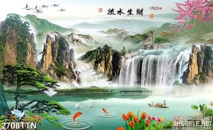 Tranh phong thủy thác nước thiên nhiên