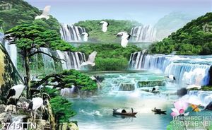 Tranh phong cảnh thác nước hữu tình