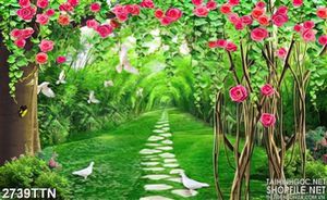 Tranh mùa xuân vườn cây nghệ thuật
