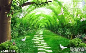 Tranh nghệ thuật bồ câu trong vườn cây