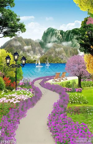 Tranh vườn hoa đẹp nghệ thuật