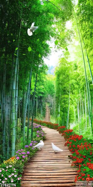 Tranh khổ dọc mùa xuân trong rừng nhỏ