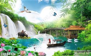 Tranh hồ nước đẹp thiên nhiên