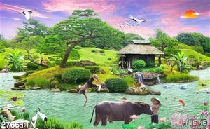 Tranh chú bé chăn trâu đẹp