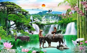 Tranh nghệ thuật phong thủy cậu bé chăn trâu