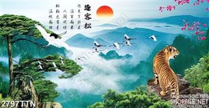 Tranh phong thủy hổ vờn mây