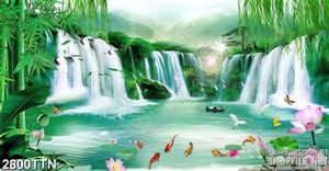 Tranh phong thủy cá koi trong hồ