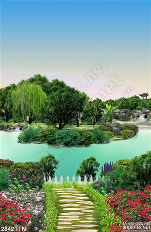 Tranh hồ nước đẹp phong thủy