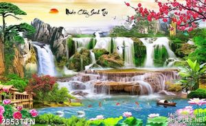 Tranh đẹp nước chảy sinh tài đẹp