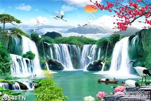 Tranh phong thủy thác nước đẹp nhất