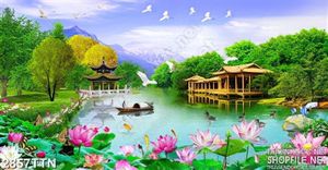 Tranh sơn dầu phong thủy nhà đẹp