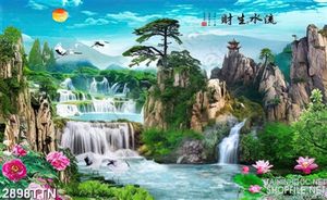 Tranh phong thủy thác nước decor