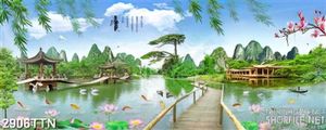 Tranh phong cảnh đẹp nhất bên hồ nước