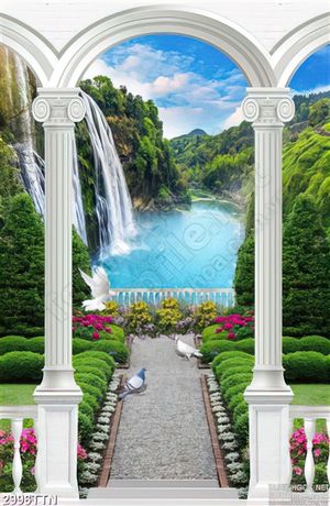 Tranh khổ dọc con đường nhỏ thiên nhiên