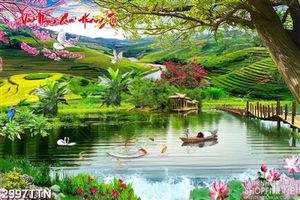 Tranh phong thủy mới đẹp ruộng bậc thang