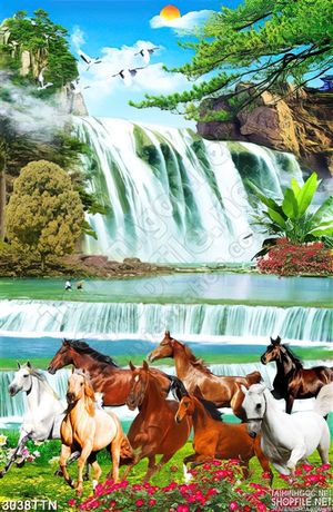 Tranh khổ dọc ngựa bát mã