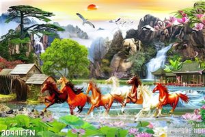 Tranh phong thủy bát mã