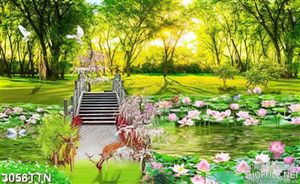 Tranh thiên nhiên hồ sen đẹp