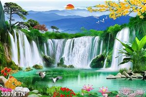 Tranh phong thủy thác nước mới đẹp