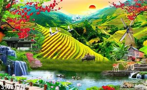 Tranh ruộng bậc thang đẹp in uv