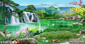 Tranh thác nước psd