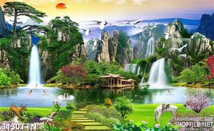 Tranh in núi non phong thủy