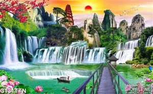 Tranh in wall phong thủy núi non