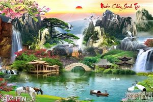 Tranh phong thủy nước chảy sinh tài