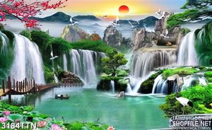 Tranh phong thủy décor thác nước