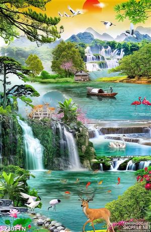 Tranh khổ dọc chú nai ngơ ngác