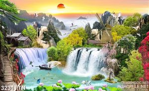 Tranh décor phong thủy thác nước
