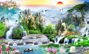 Tranh phong thủy thuyền chài bên hồ