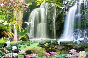 Tranh thác bên hồ sen